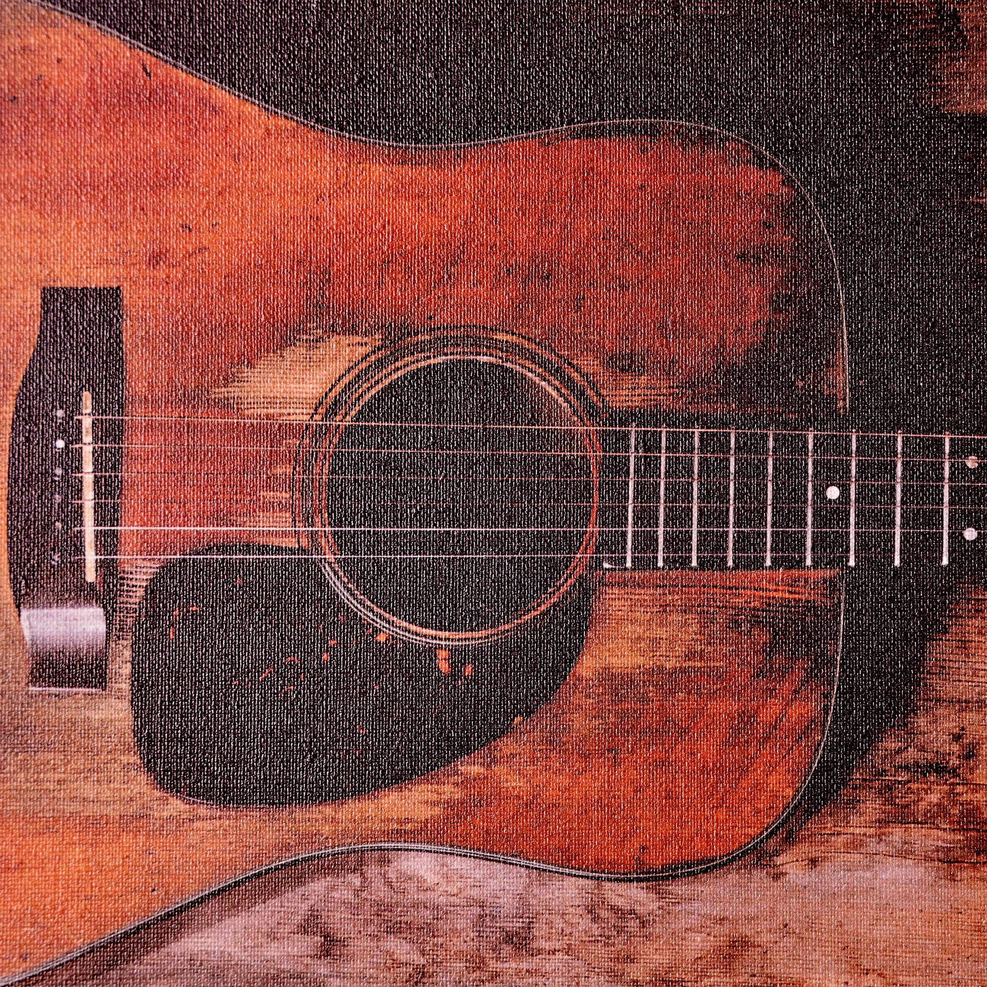 American Art Decor Grand Ole Opry Guitar Canvas with L Frame - 22" x 12"